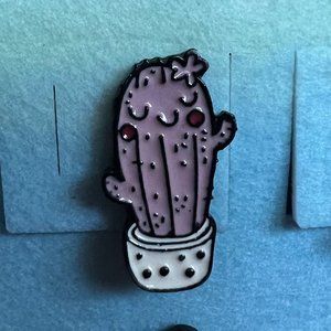 Purple Prickly Cactus Pin
